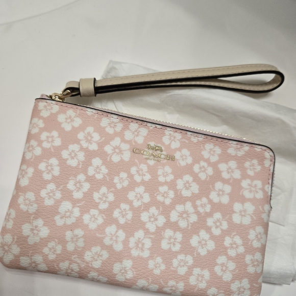 Coach Pink and White Floral Clutch - Picture 1 of 4